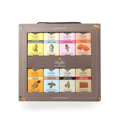 chocolate giftbox dolfin assortiment 48 squares travel box